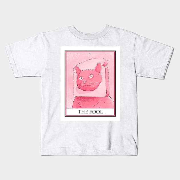 Fool Cat Tarot Kids T-Shirt by B McCormick ART